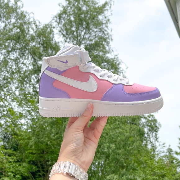 Nike Air Force 1 Pink and Purple Sorbet Custom - Picture 4 of 7